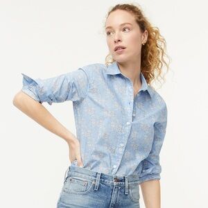 J. Crew Slim-Fit Shirt in Liberty Capel Floral Pattern in Blue Cotton Size 4